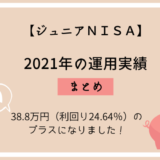 【ジュニアNISA】2021年の運用実績・38.8万円（利回り24.64％）のプラス！